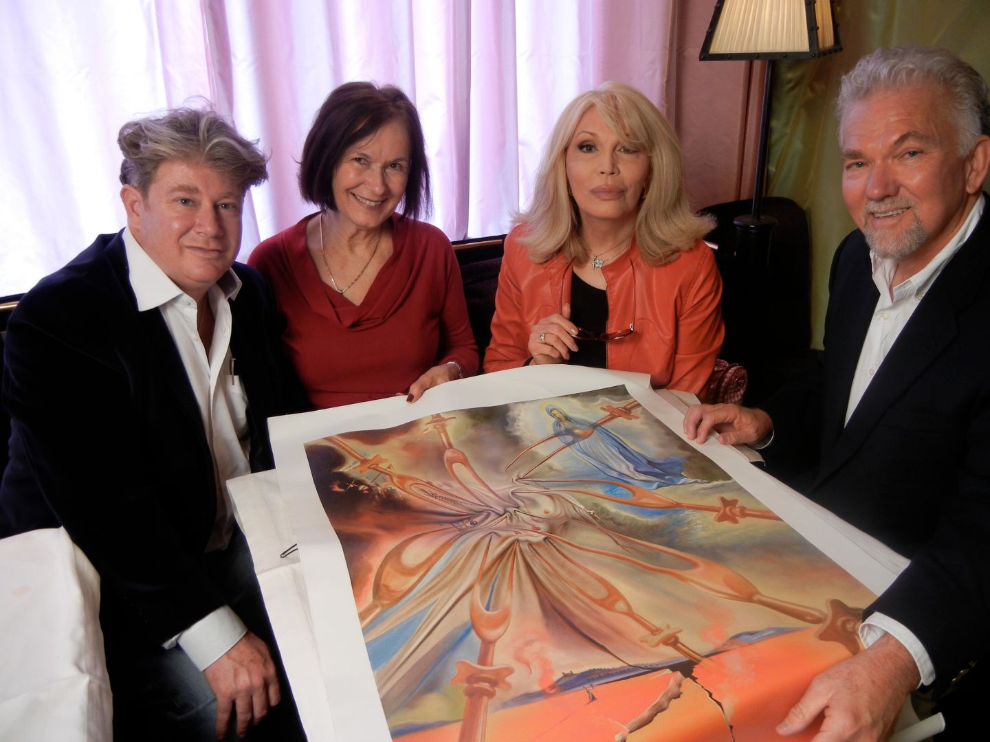 Paul Perry with Amanda Lear examining a Dali copy of the painting